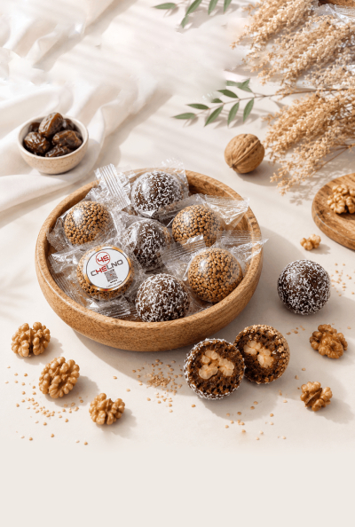پک 350 گرمی ترافل نارگیلی و کنجدی